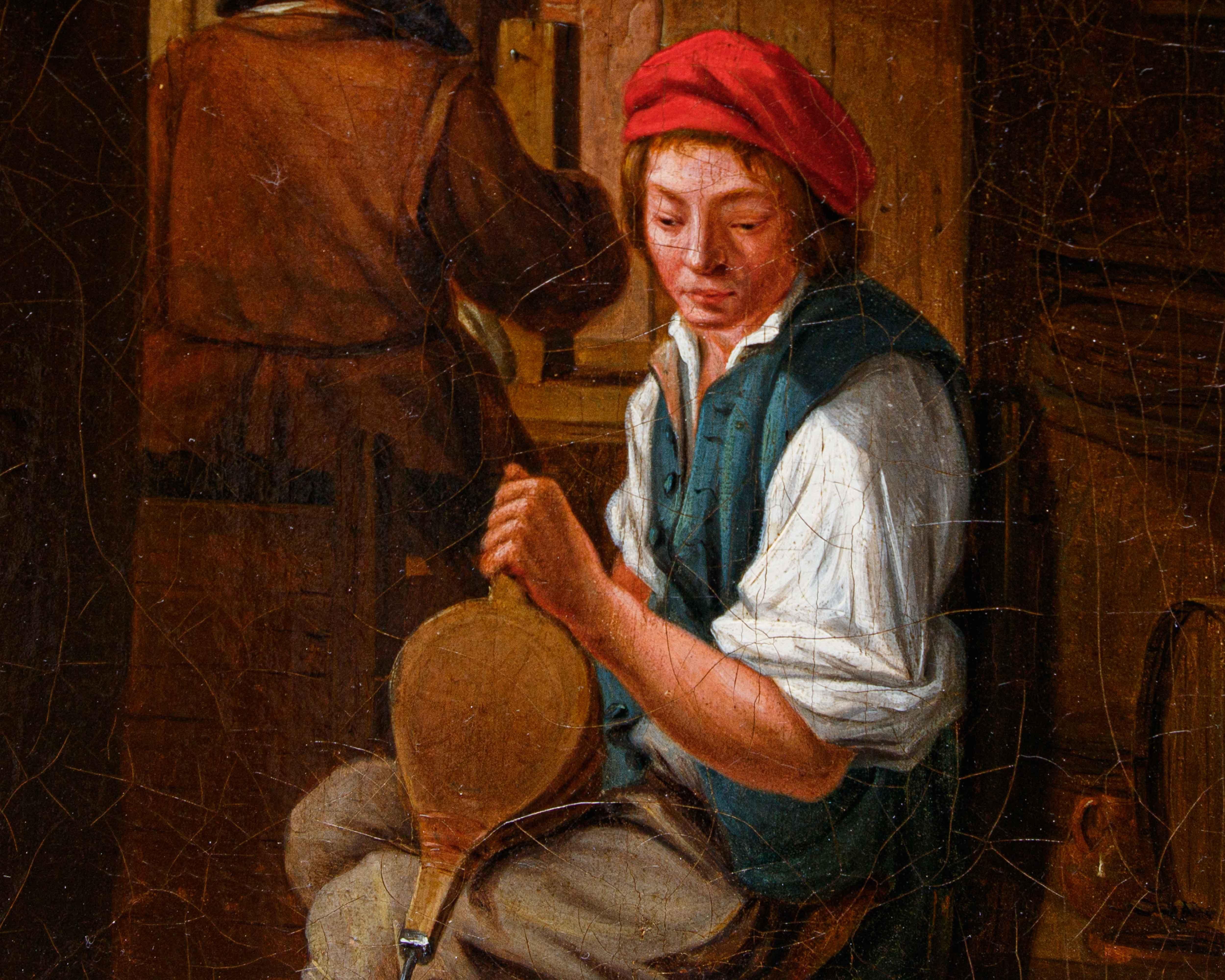 Autre Cercle de David Teniers (Anvers, 1610 - Bruxelles, 1690), Intérieur avec personnages en vente