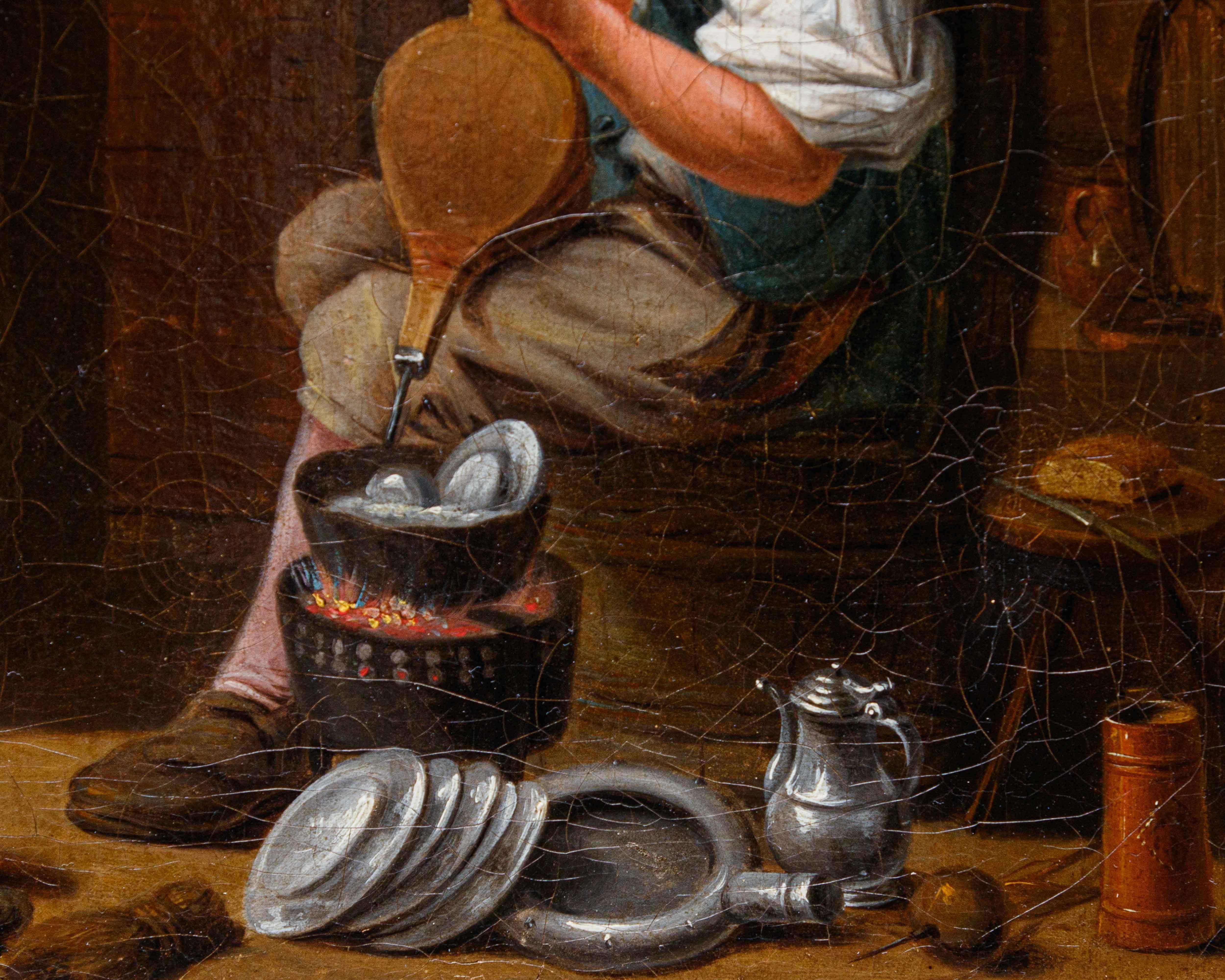 Dutch Cercle de David Teniers (Anvers, 1610 - Bruxelles, 1690), Intérieur avec personnages en vente