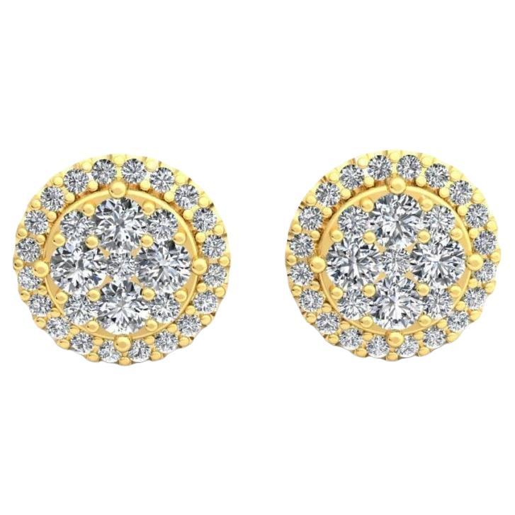 Cercle Diamond Stud Earrings, 18k Gold, 0.77ct For Sale