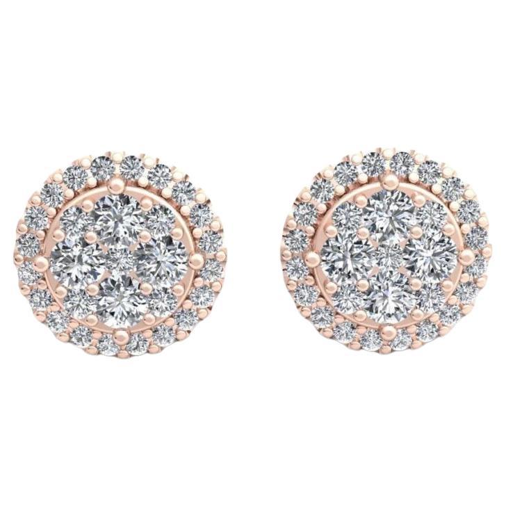 Cercle Diamond Stud Earrings, 18k Rose Gold, 0.77ct For Sale