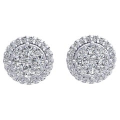 Cercle Diamond Stud Earrings, 18k White Gold, 0.77ct