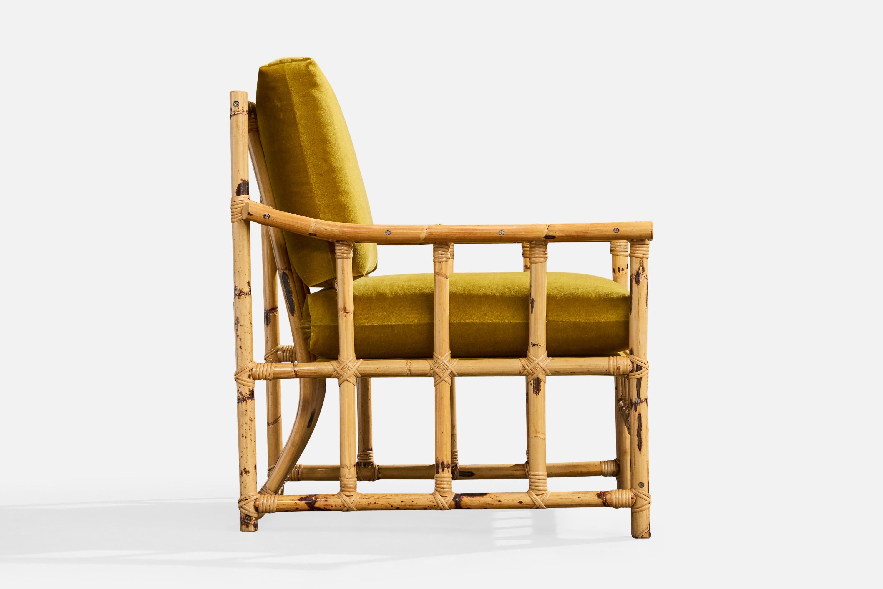 Cerdá, Sedie da salotto, Bambù, Rattan, Velluto, Spagna, anni '50 in vendita 1