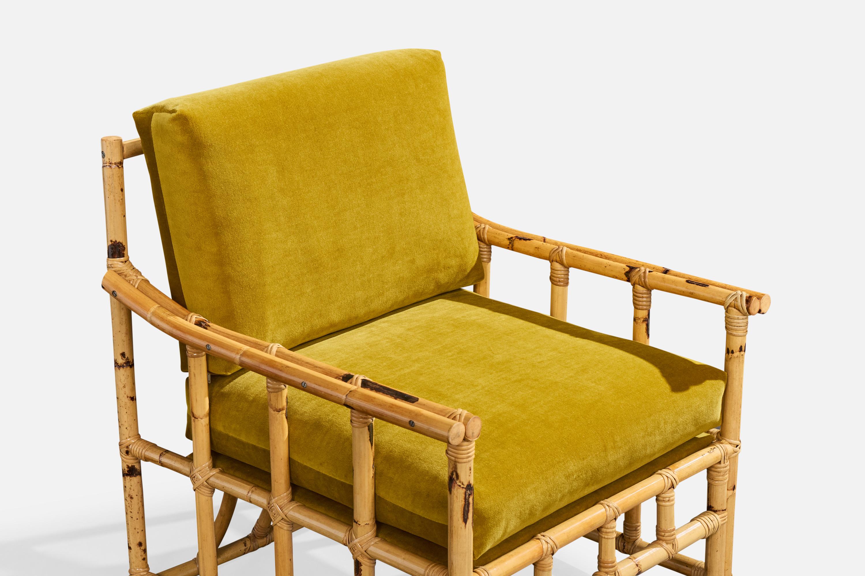 Cerdá, Sedie da salotto, Bambù, Rattan, Velluto, Spagna, anni '50 in vendita 2