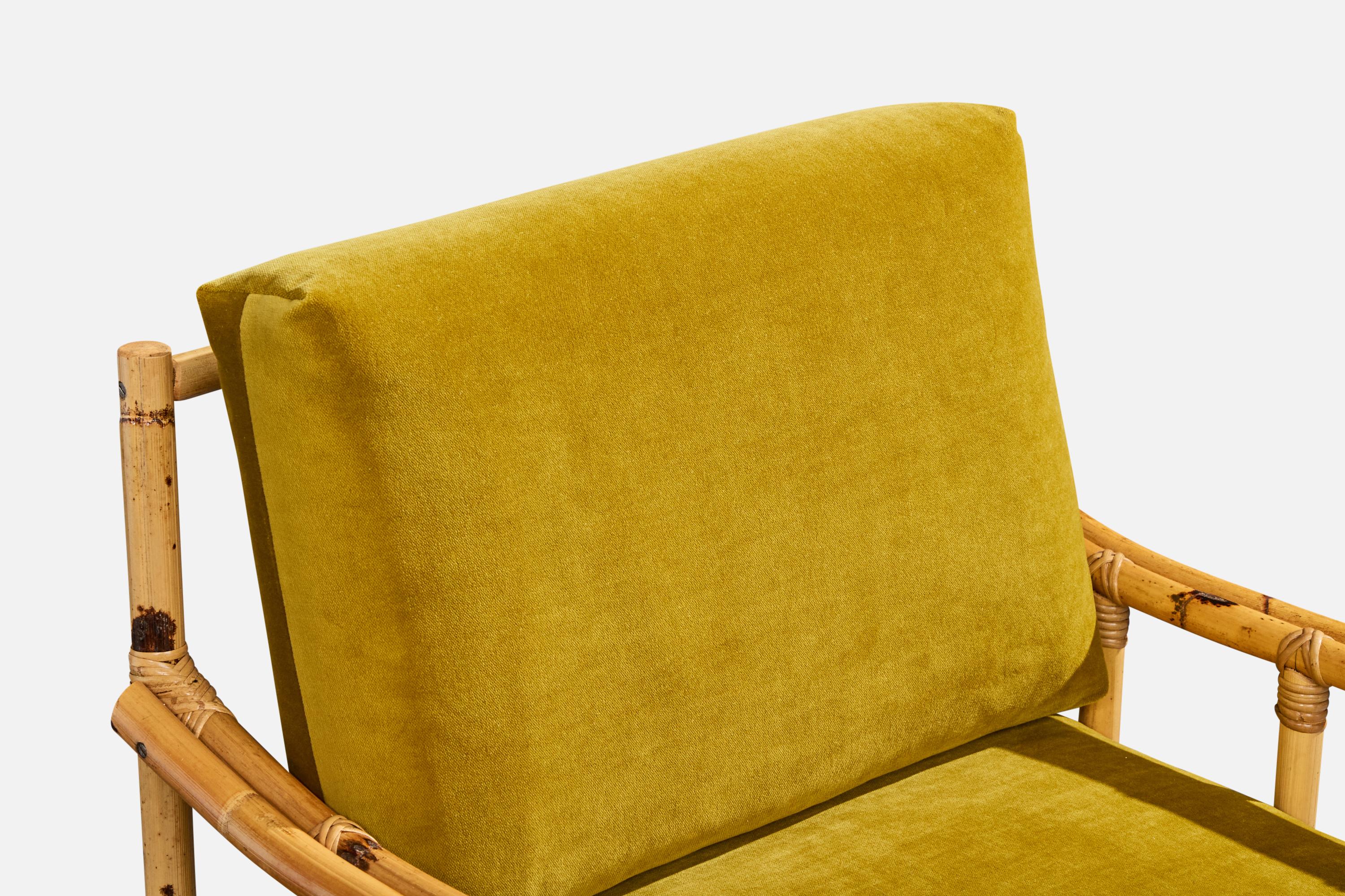 Cerdá, Sedie da salotto, Bambù, Rattan, Velluto, Spagna, anni '50 in vendita 3