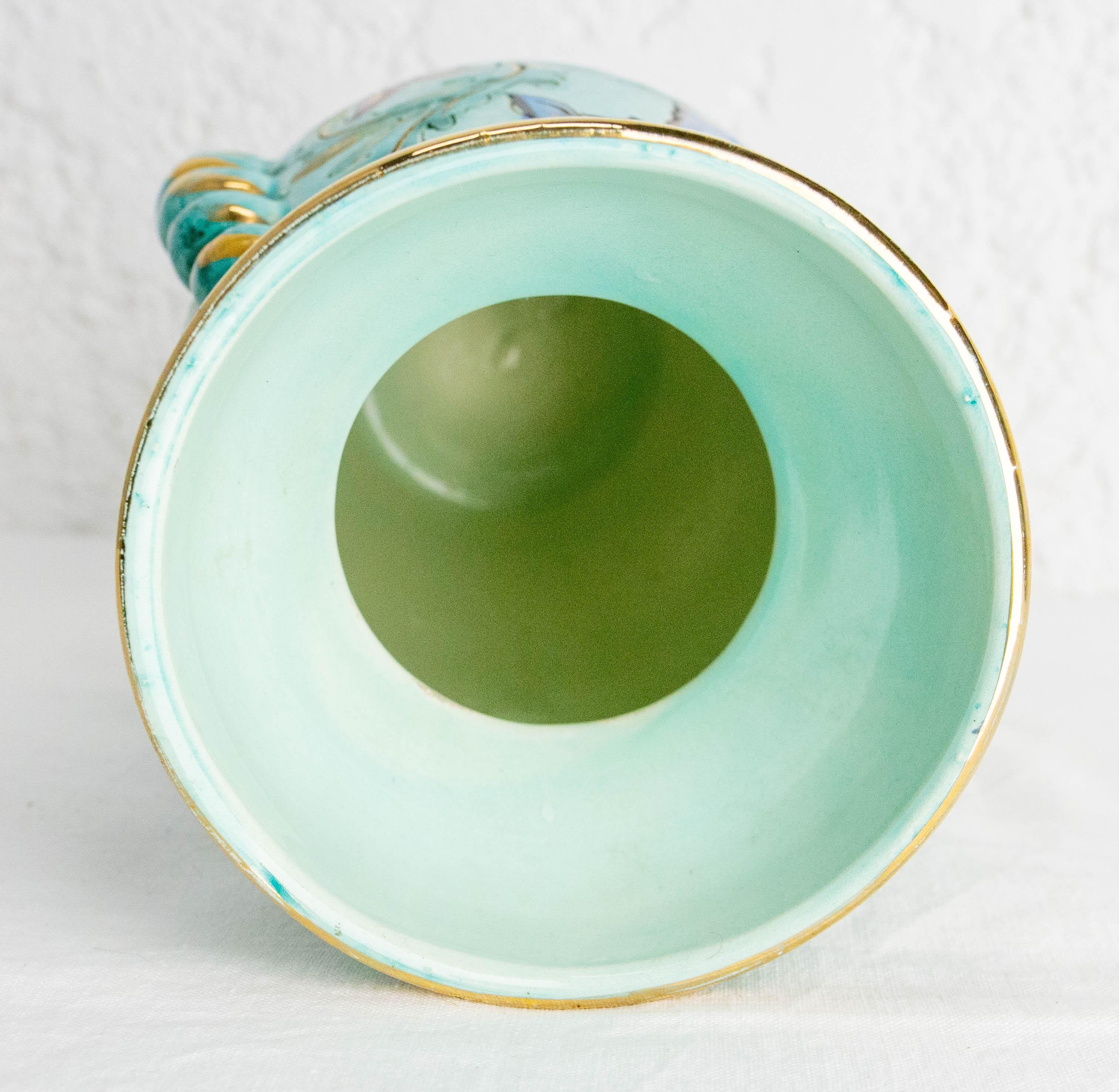 Cerdazur Monaco Ceramic Vase with Sea Decoration Mid-Century French For Sale 1