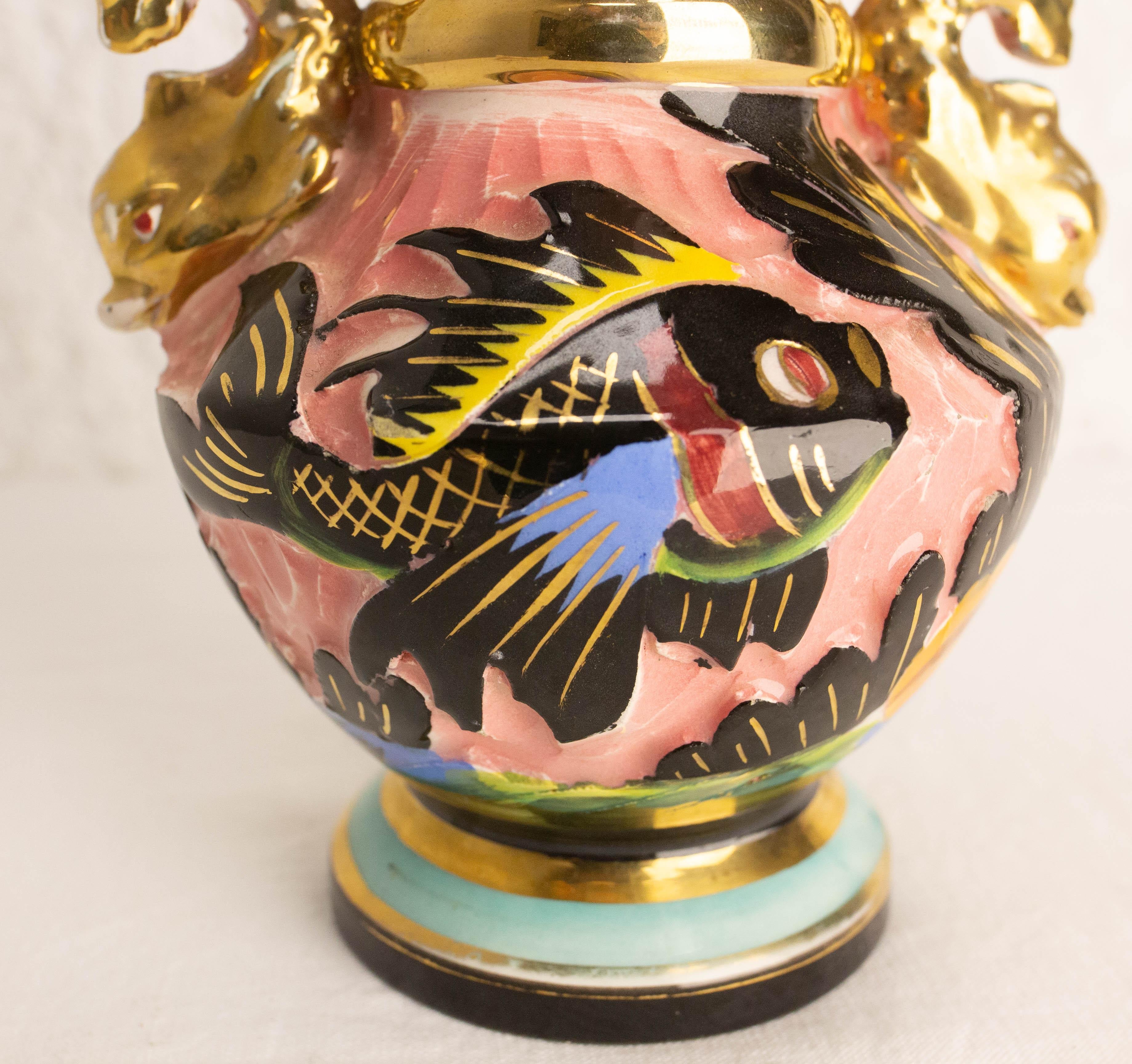 Cerdazur Monaco Ceramic Vase with Sea Decoration Mid-Century French For Sale 3