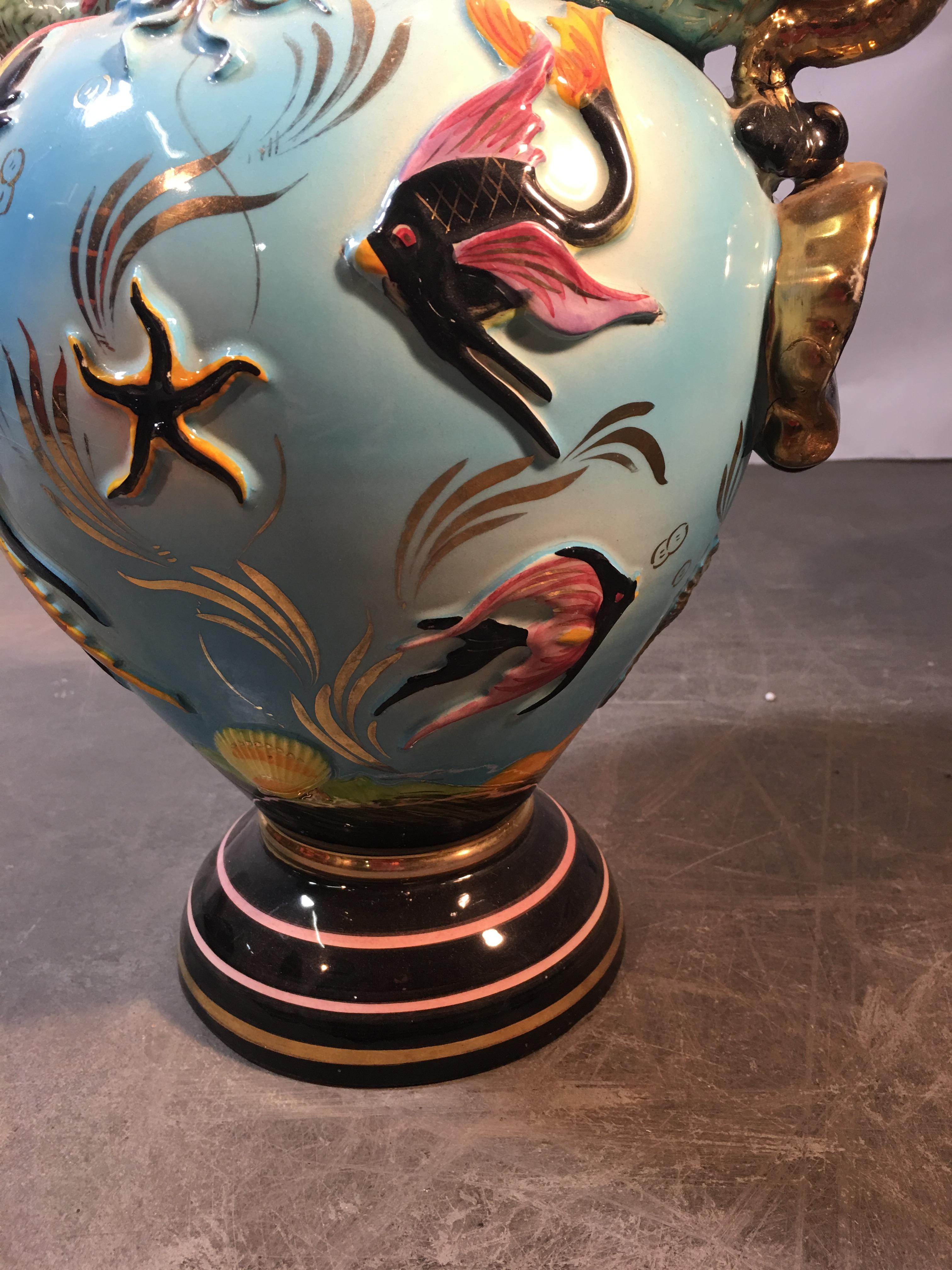 French Cerdazur, Monaco Large Ceramic Vase, circa 1950, Signed