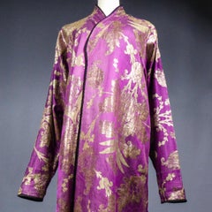 Ceremonial Coat with Large Brocaded Silver Lamé - Uzbekistan Circa 1920