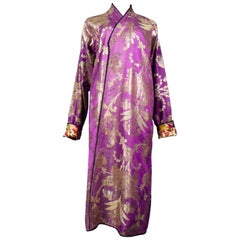 Ceremonial Coat with Large Brocaded Silver Lamé - Uzbekistan Circa 1920