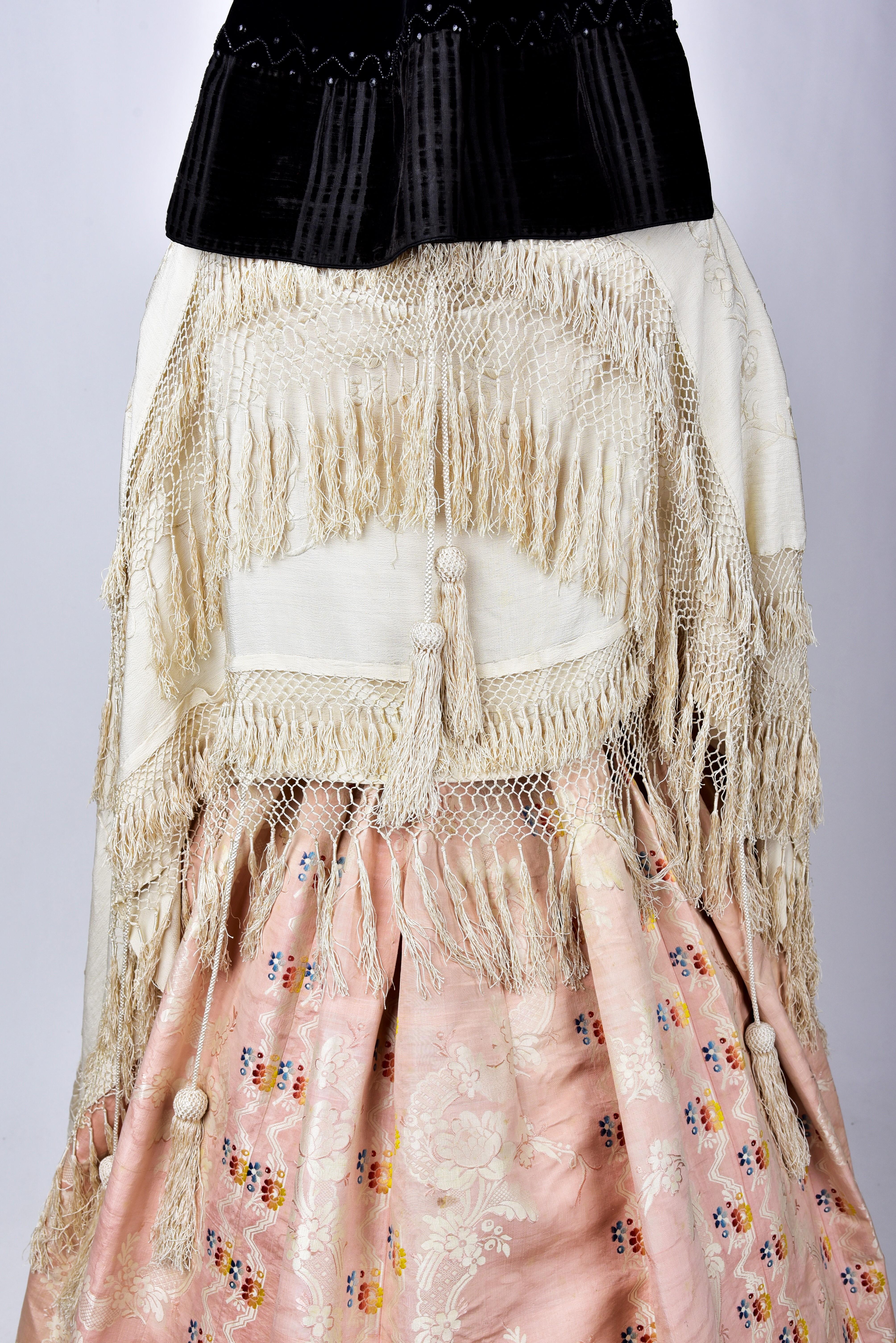Ceremonial Crinoline Dress, Mantilla and Manilla Shawl - Spain Circa 1860 1