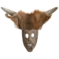 Vintage Ceremonial Deer Mask from Mexico