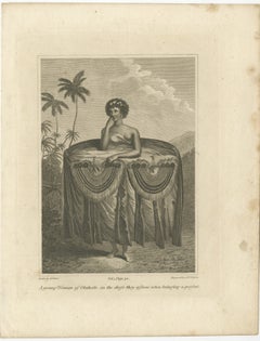 Ceremonial Grace: The Gift-Bearing Attire of a Tahitian Woman in 1799