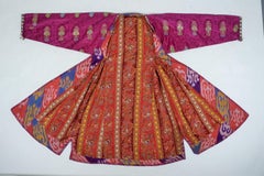 Ceremonial kaftan in gold brocaded damask with two-headed eagles - Uzbekistan