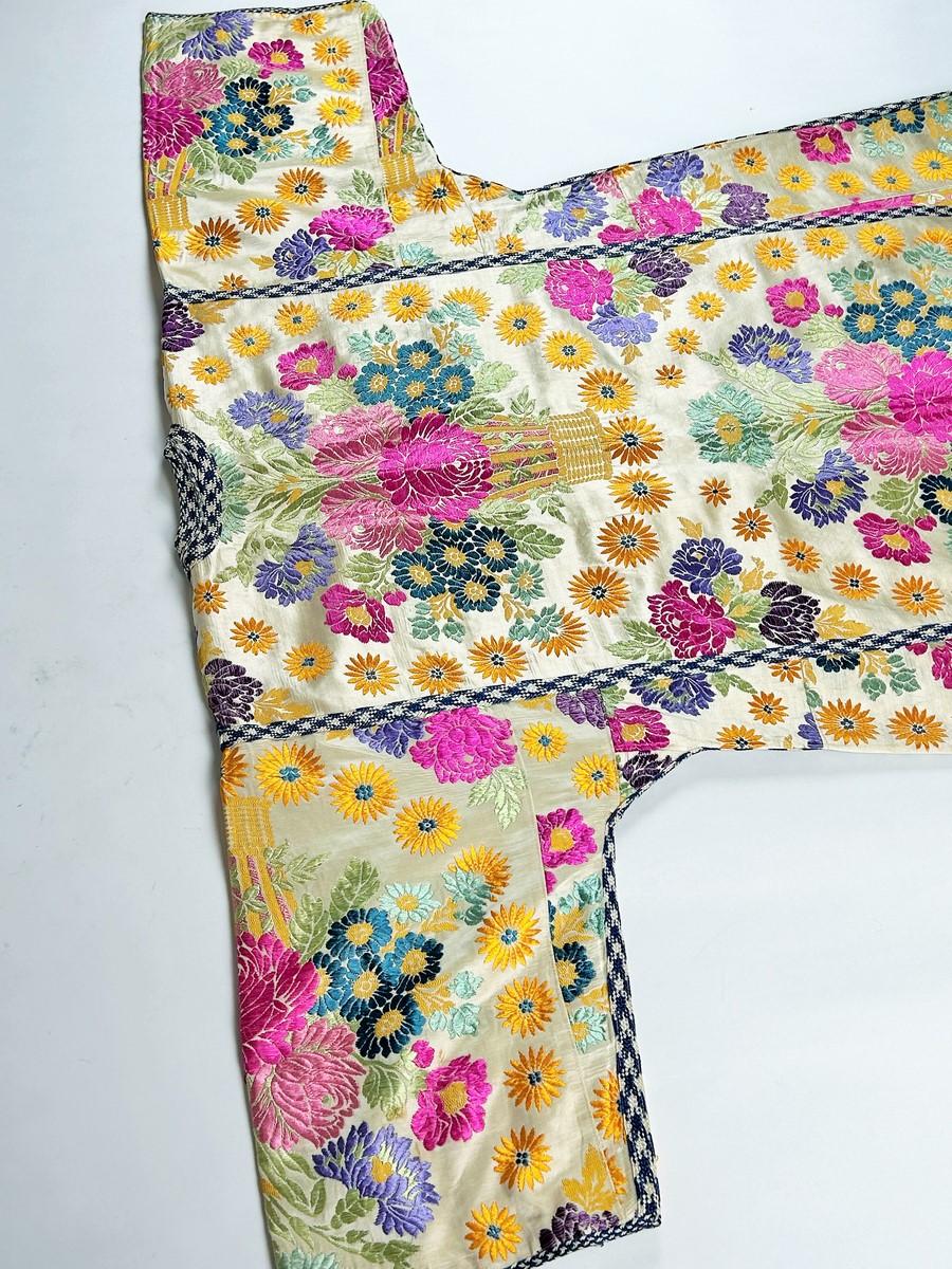 Ceremonial Kaftan In Silk brocaded Lampas From Fez - Morocco Circa 1900-1930 For Sale 5