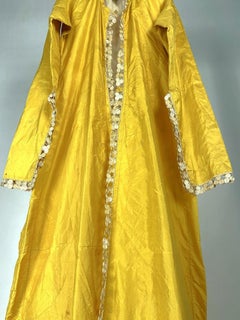 Ceremonial kaftan or Entari in golden yellow silk taffeta - Ottoman Empire 19th