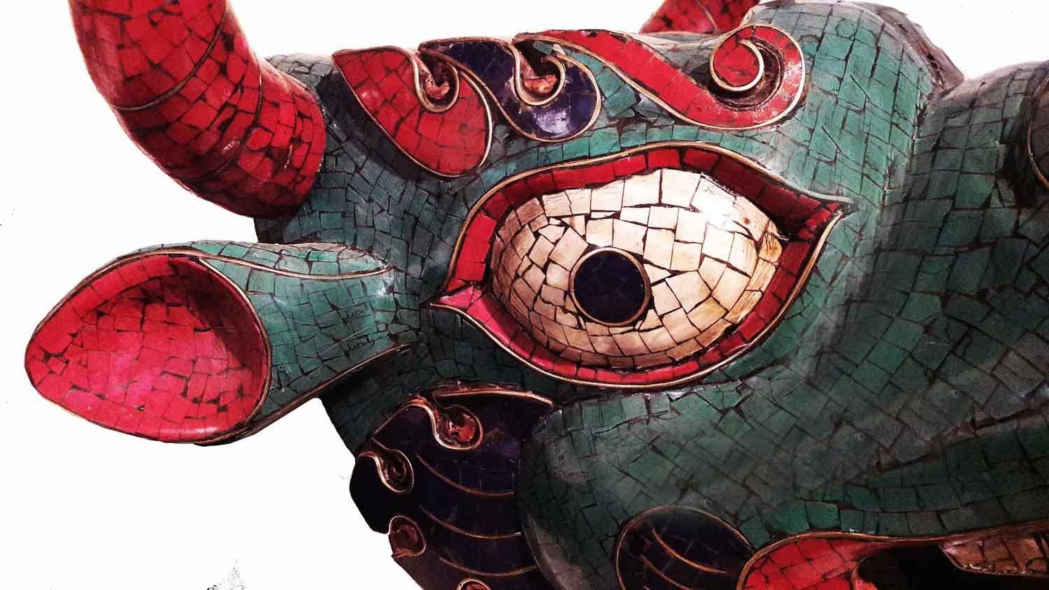 Ceremonial Ox Mask from Bhutan In Good Condition In New York, NY