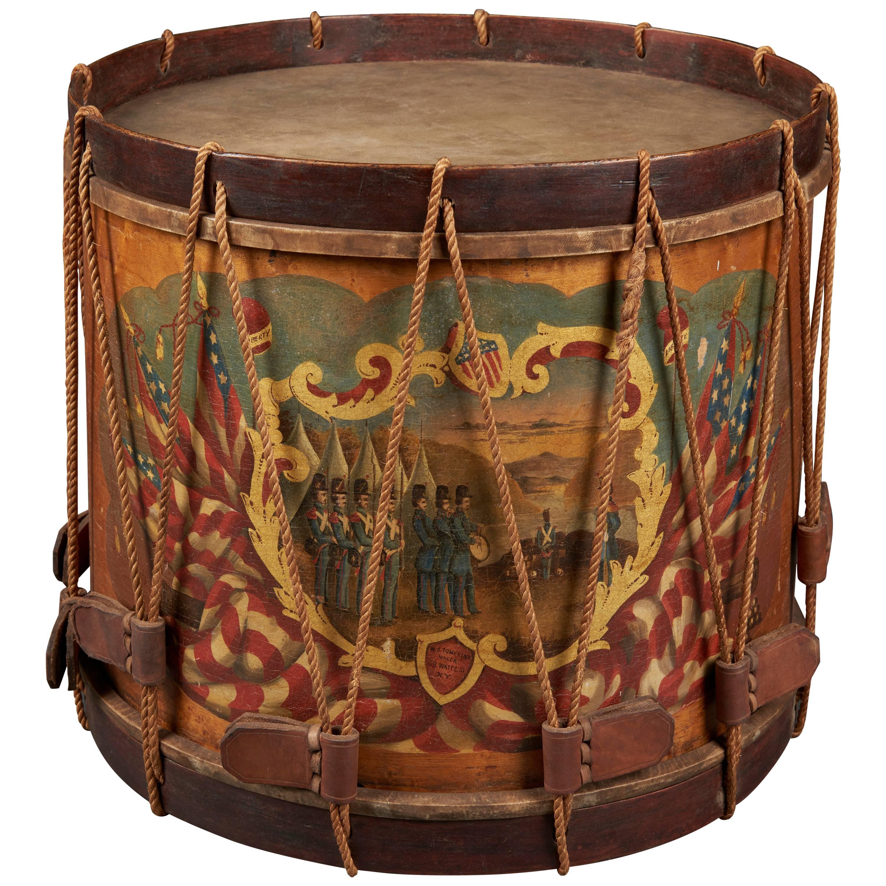 Ceremonial Parade Drum with a View of West Point and the Hudson River For Sale