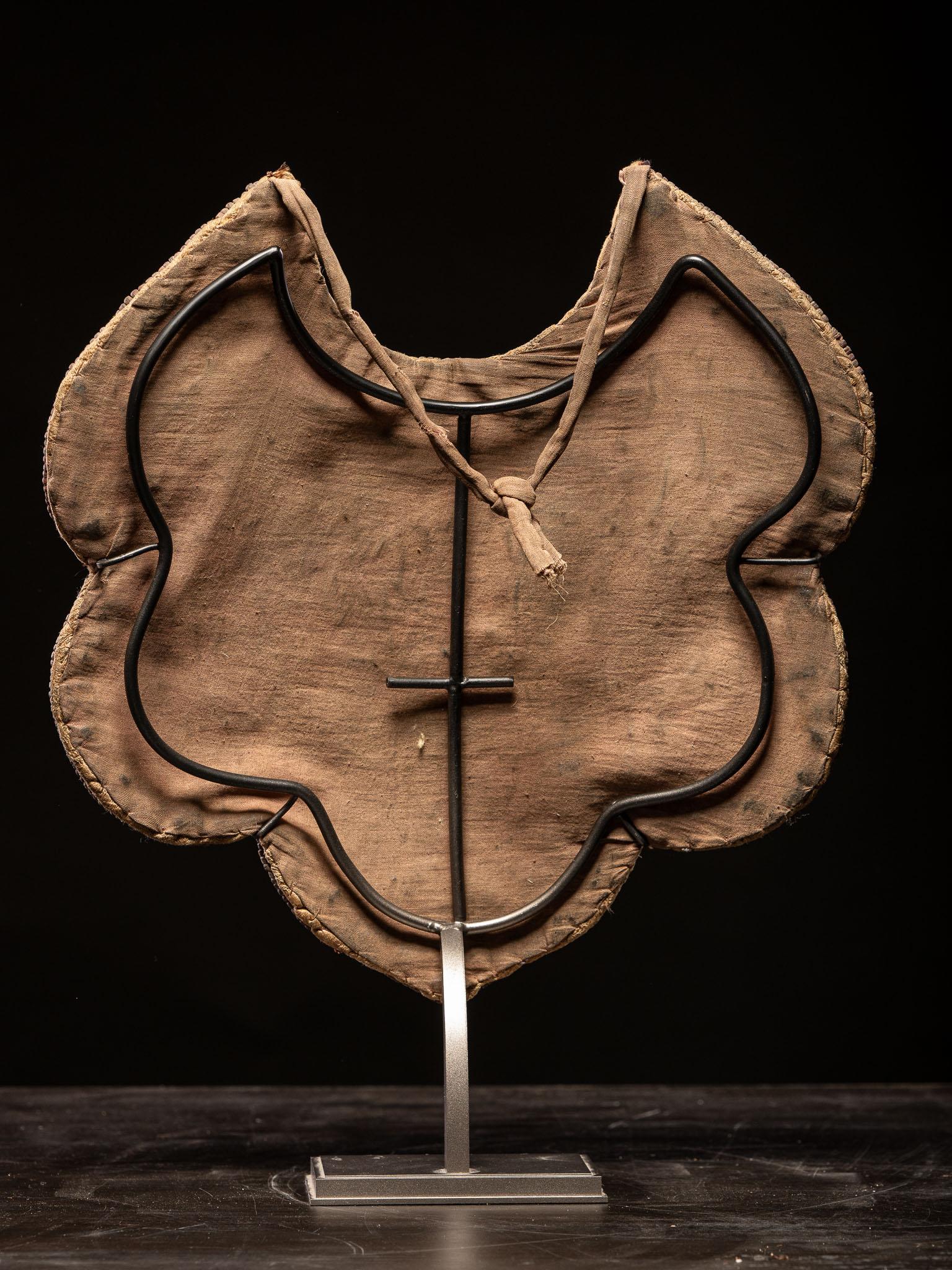 19th Century Ceremonial pectoral plastron in the form of a half moon, Tibet, 19-20th C For Sale