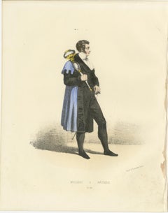Ceremonial Prestige: Handcolored Print of a Massier, Plate 23, 1862