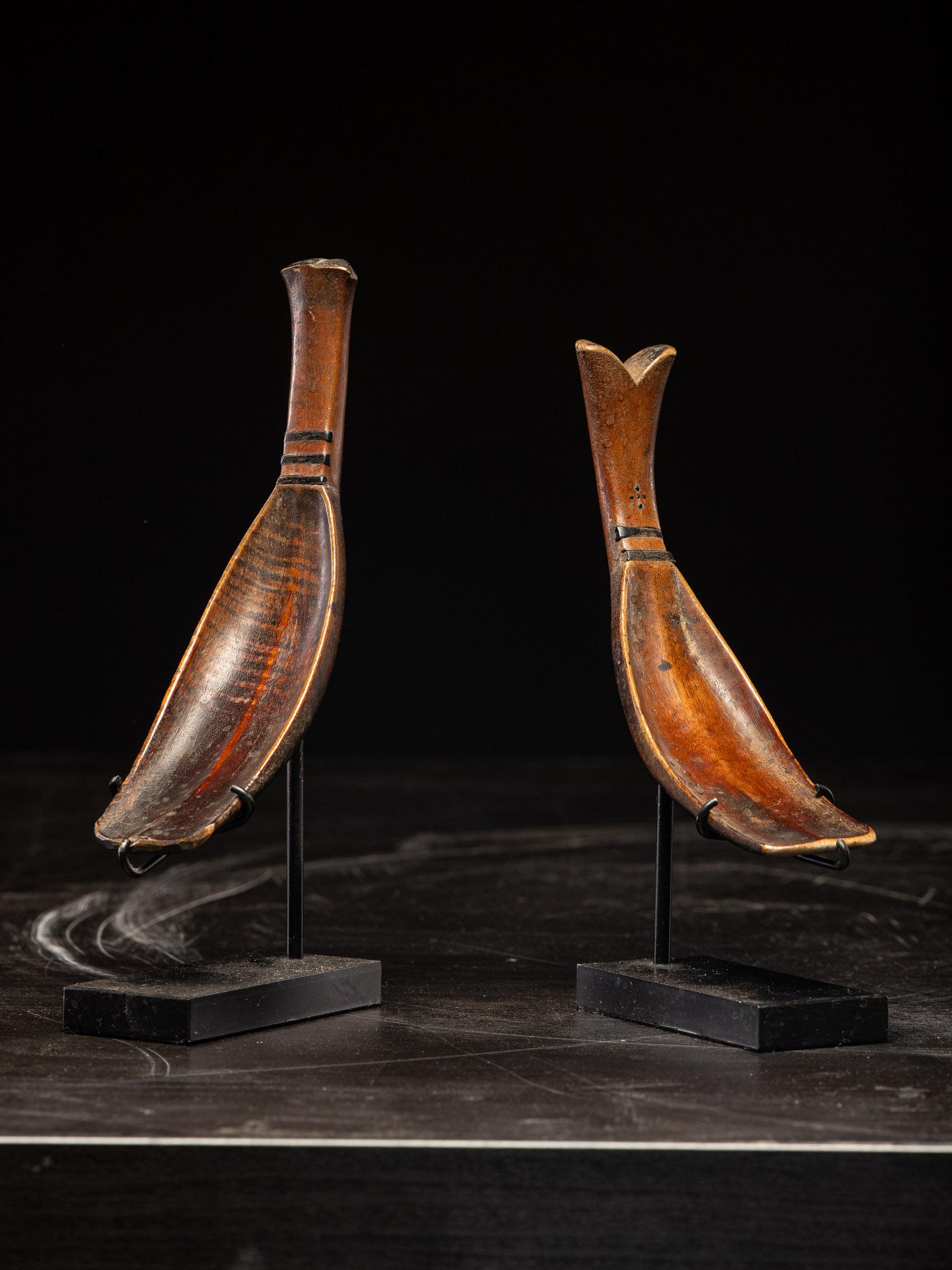 Wood Ceremonial Rice Spoon Toraja Culture, Celebes Island (Sulawesi), Indonesia For Sale
