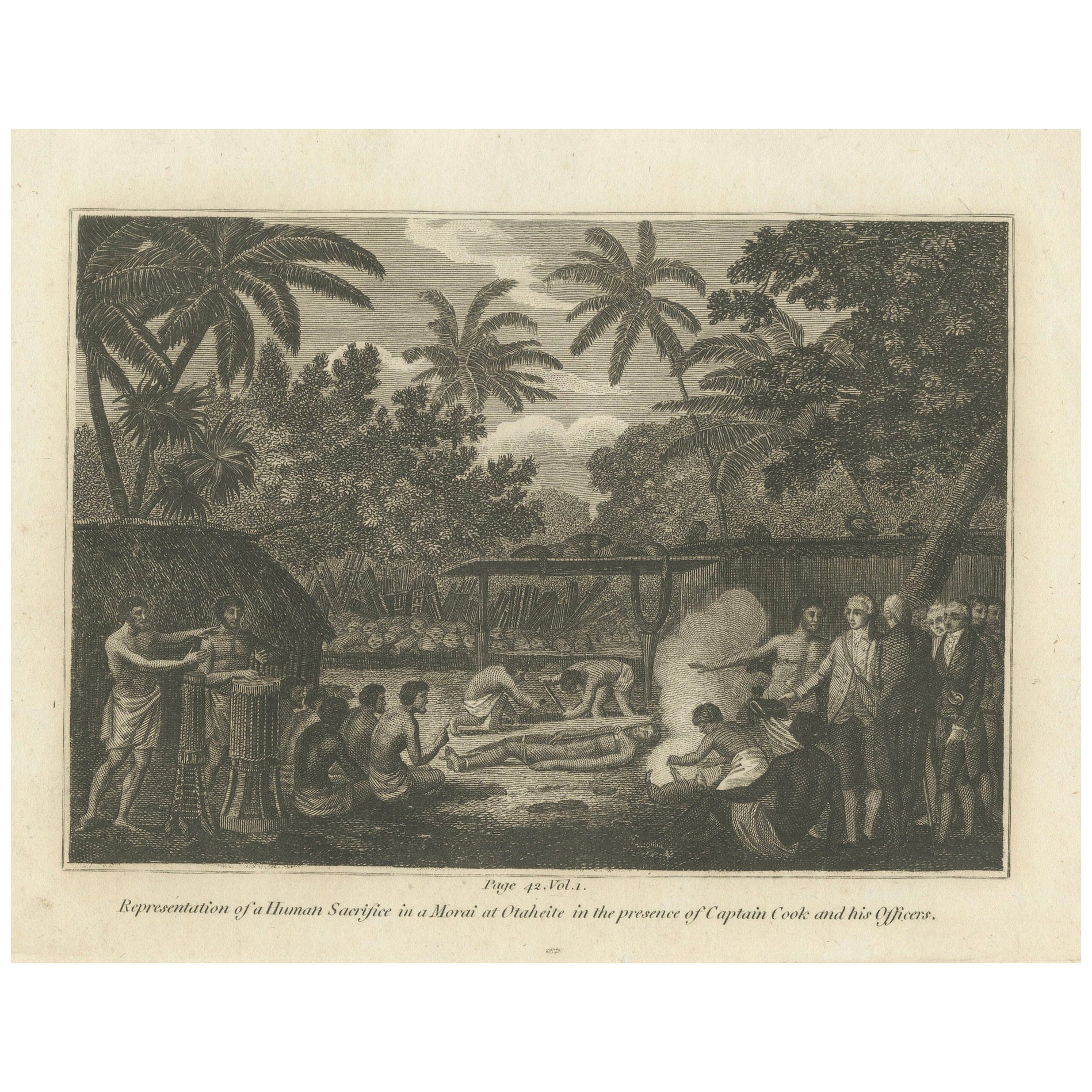 Zeremonielle Riten: Ein Menschenopfer in Otaheite (Tahiti), 1801