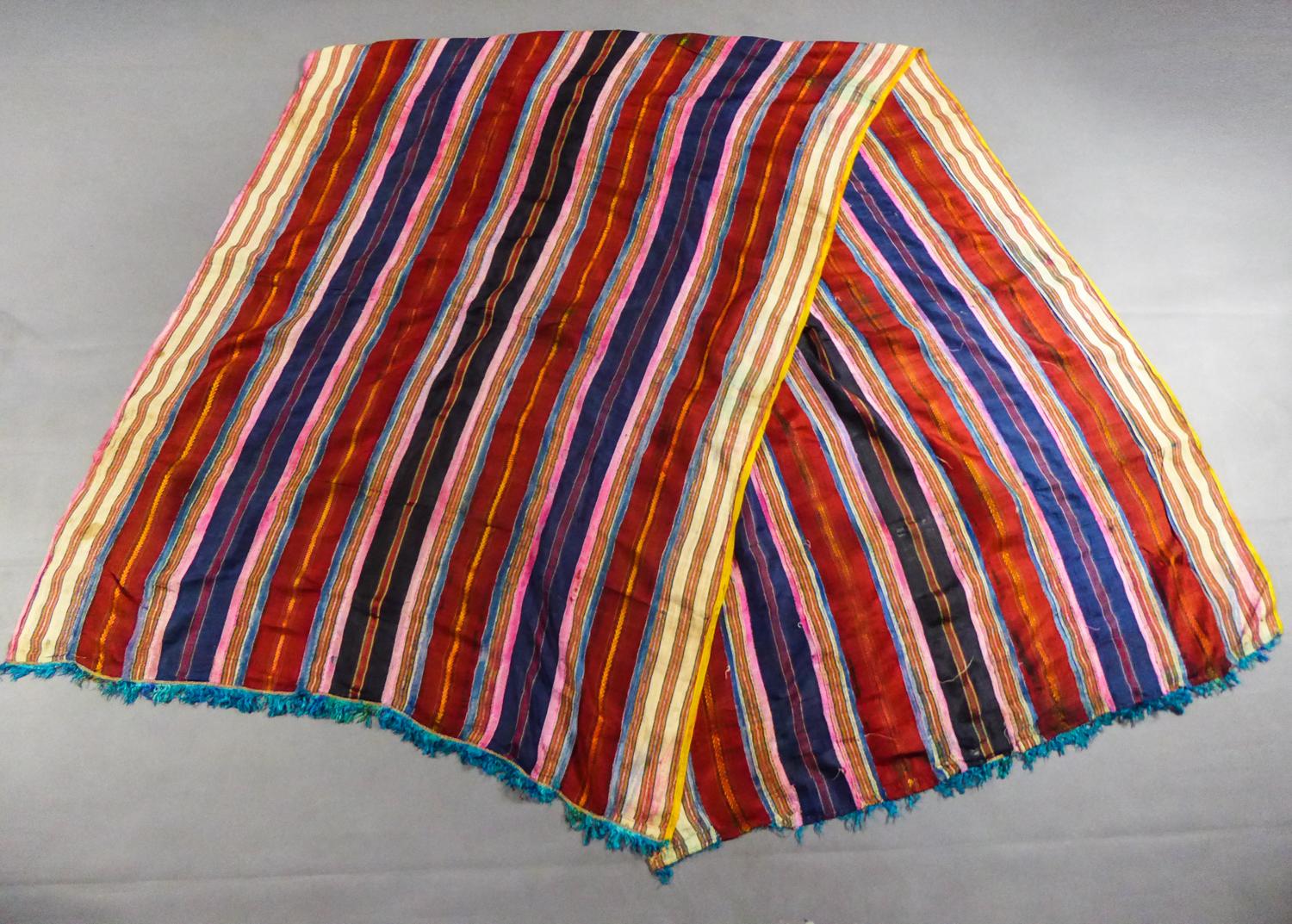 Ceremonial Silk Ribbons Shawl -Tunisia Circa 1900/1950  12