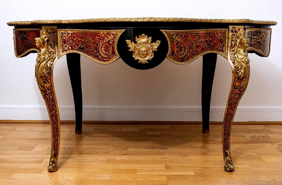 Zeremonieller Tisch Intarsien André Boulle - Form einer Geige - Periode: XIX. (Napoleon III.) im Angebot