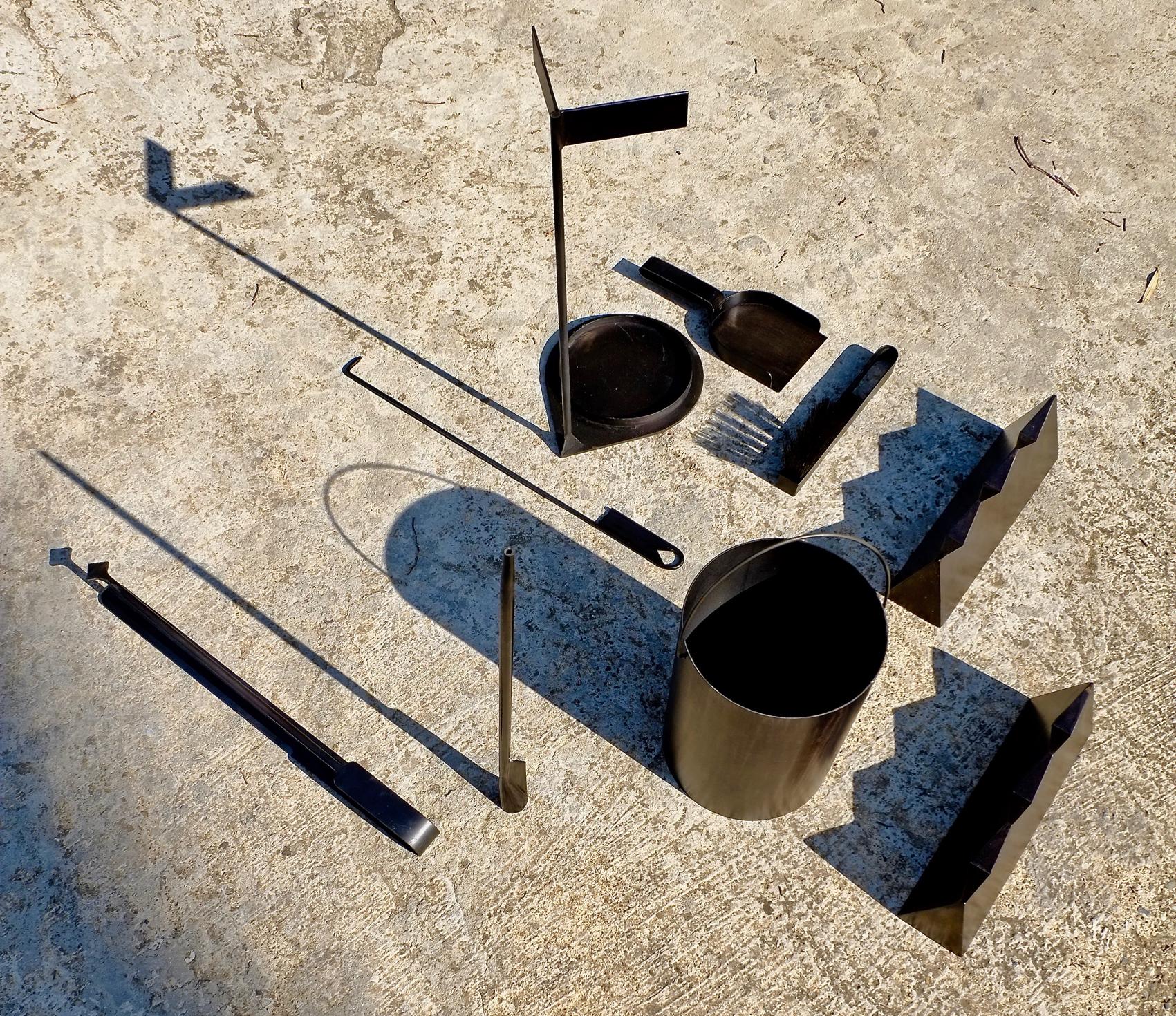 Ceremony Fireplace Tool Set, No Andirons In New Condition For Sale In Santadi, SU
