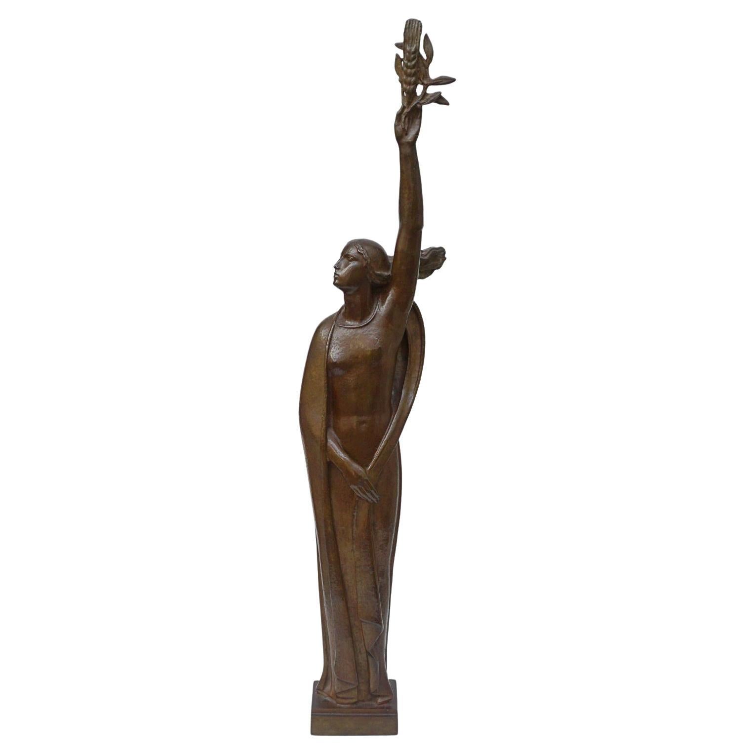 Ceres", eine Bronzeskulptur im Art déco-Stil von André Bizette-Lindet