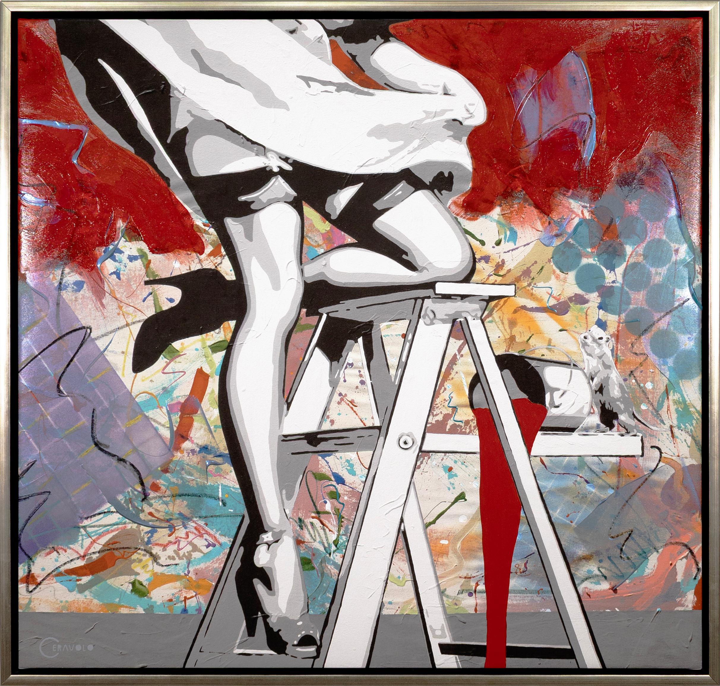 Un cuadro acrílico de arte pop urbano contemporáneo sobre lienzo titulado 