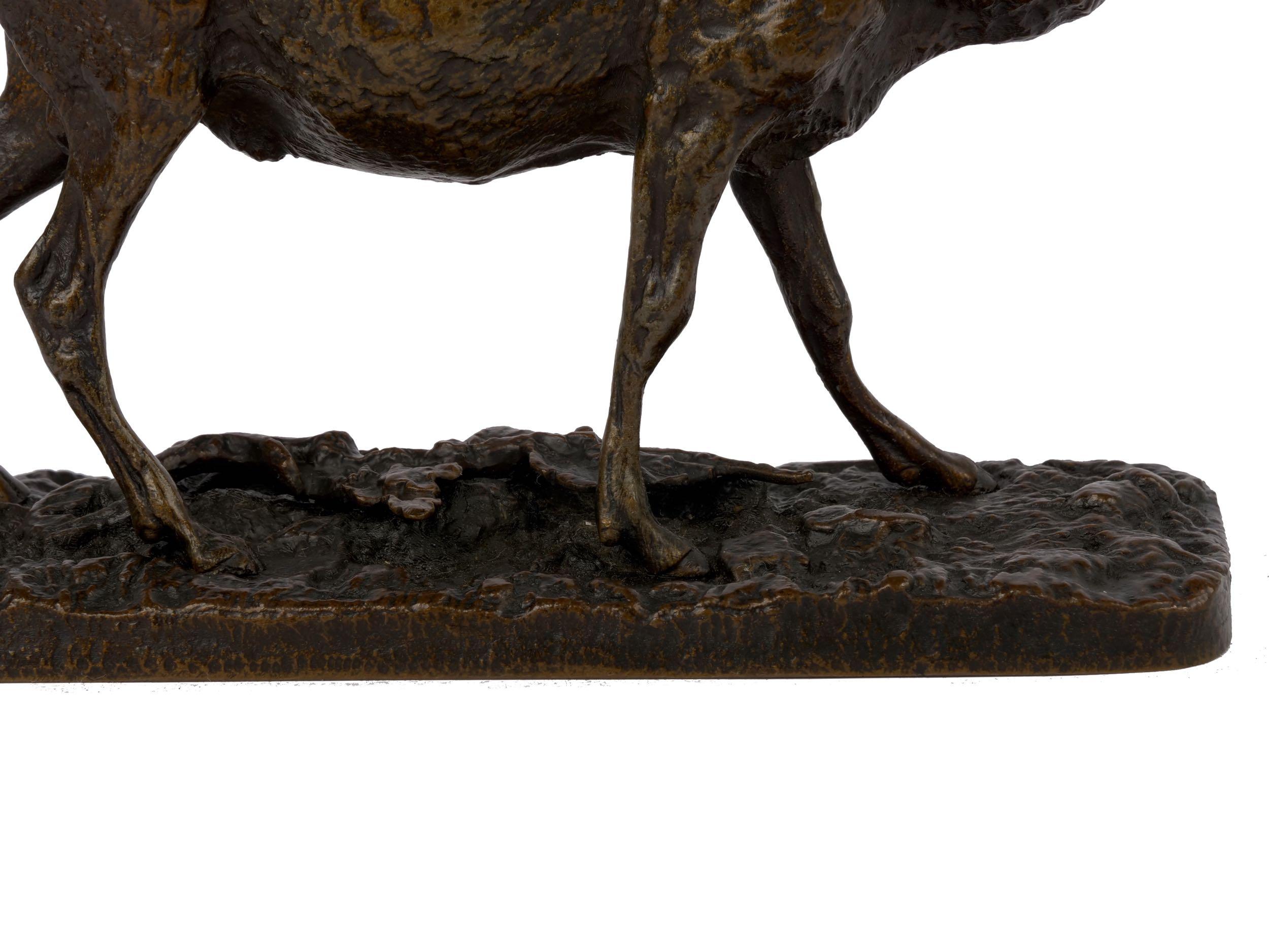 “Cerf Commun” Antique Bronze Sculpture by Pierre Jules Mene, Atelier Cast 7