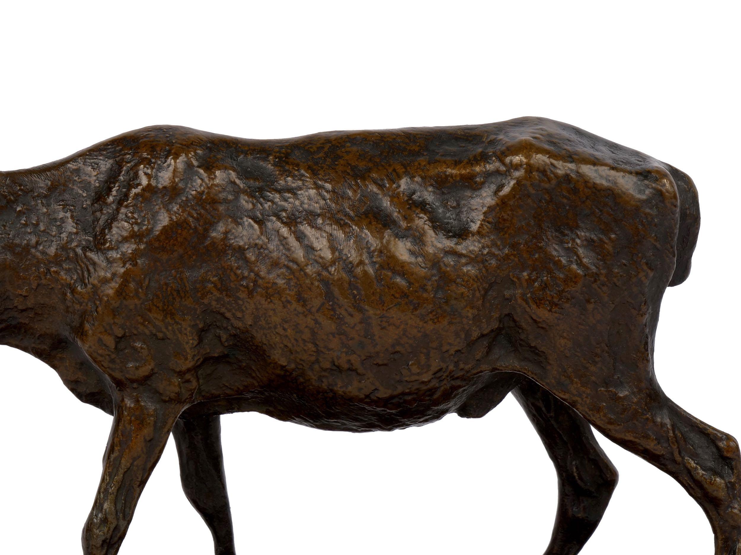 “Cerf Commun” Antique Bronze Sculpture by Pierre Jules Mene, Atelier Cast 2
