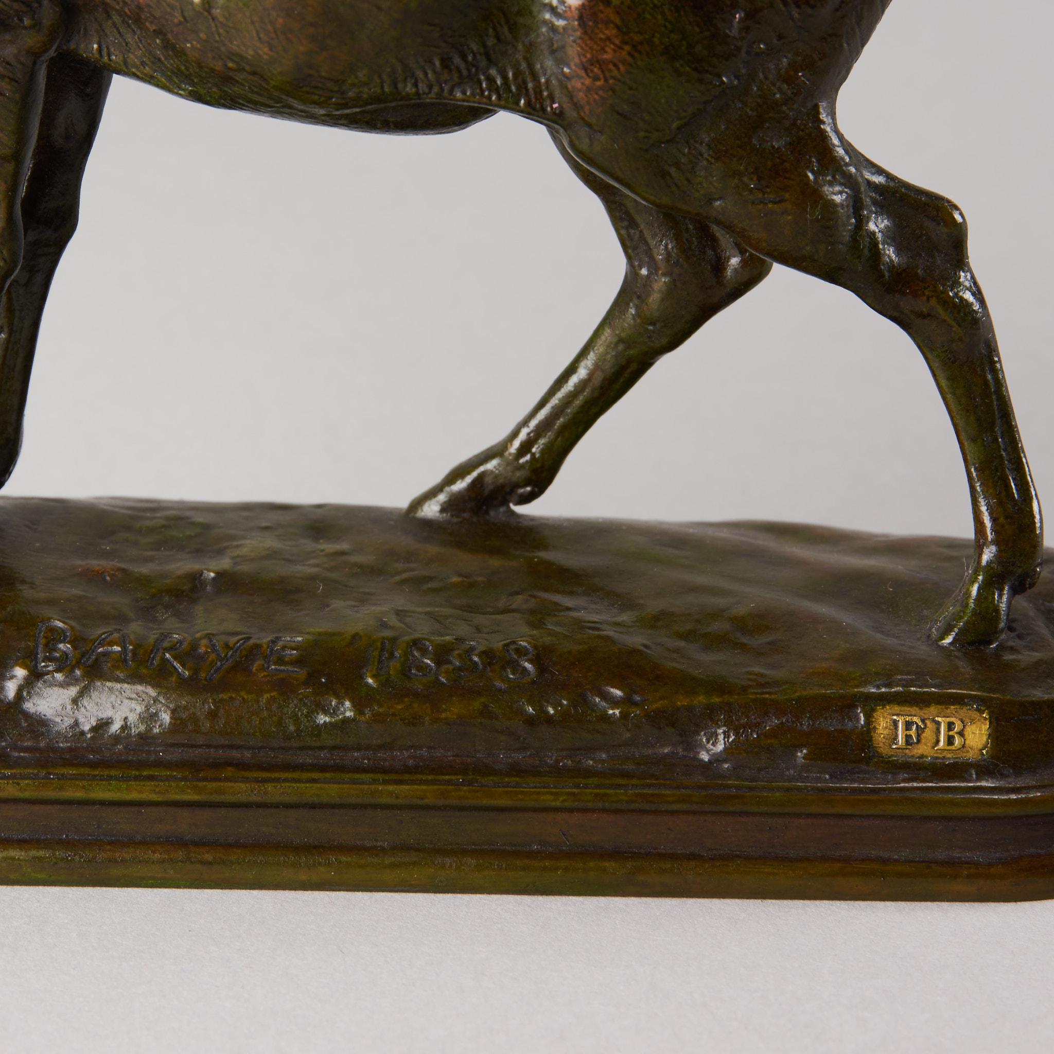 “Cerf qui Écoute” French Animalier Bronze by A L Barye, circa 1875 7