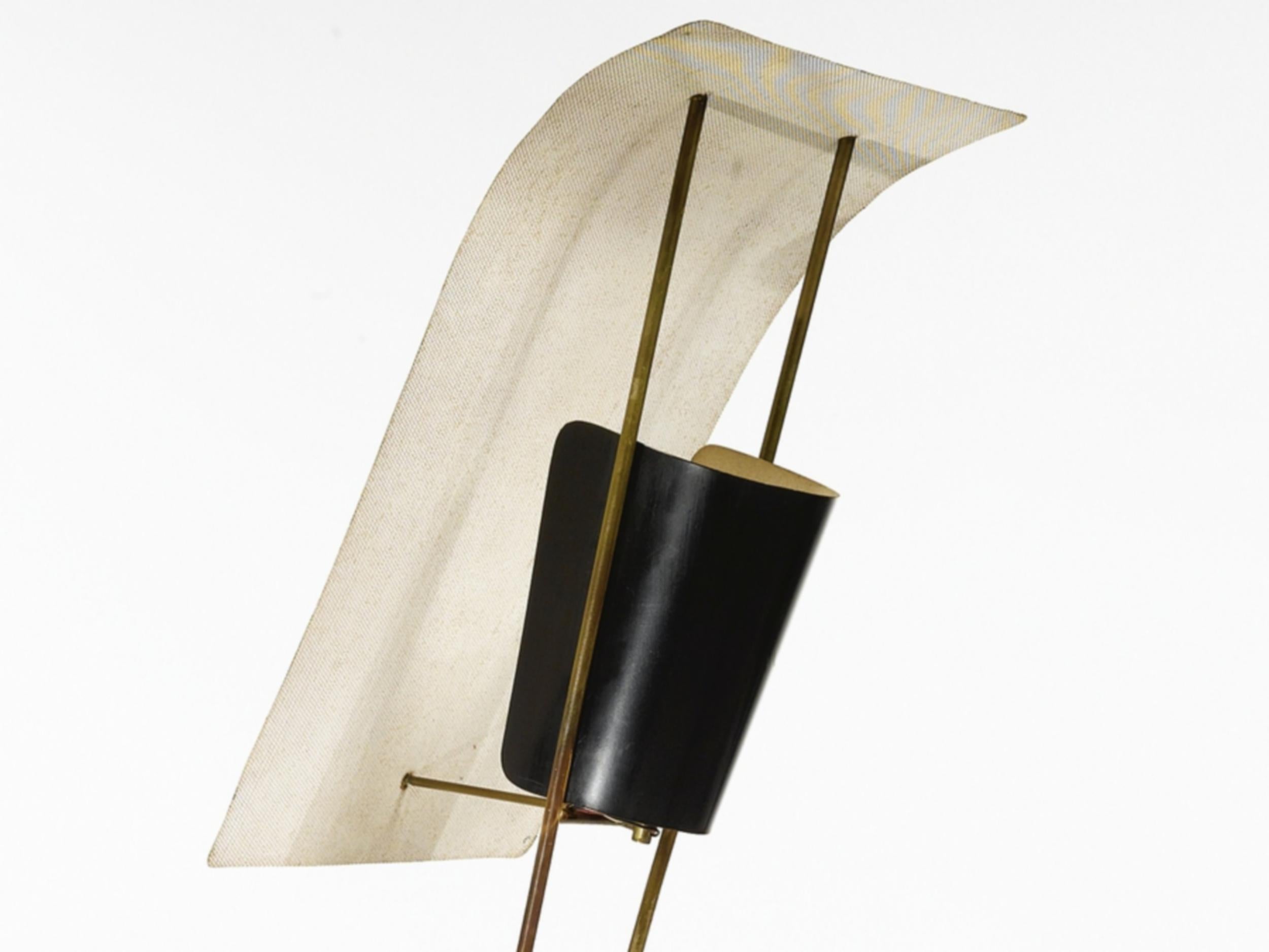 Stehleuchte „Cerf-volant“, von P.Guariche, Ed. Atelier P. Disderot, Frankreich 1952, Atelier (Vergoldet) im Angebot