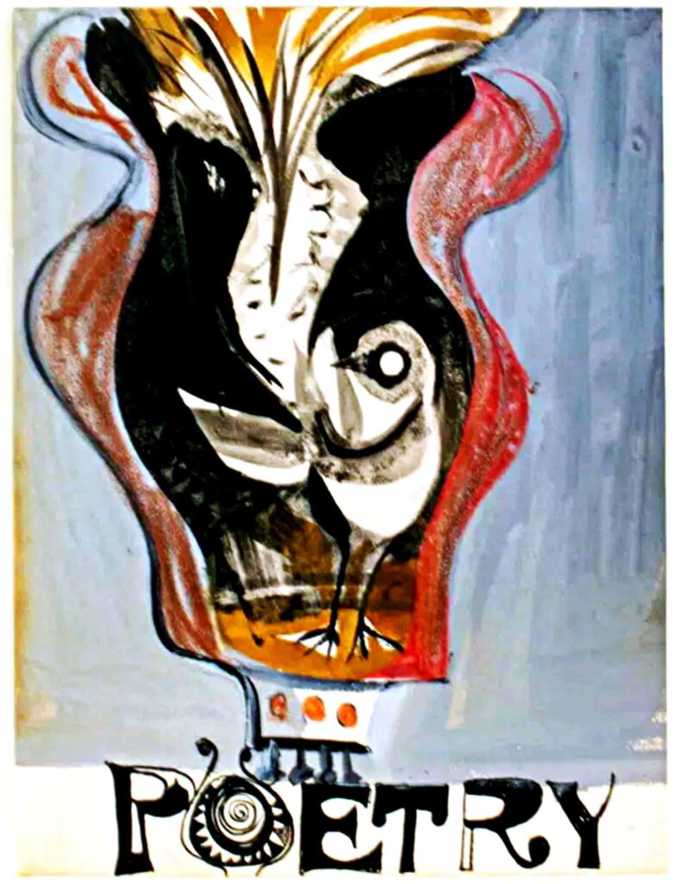 Ceri Richards
Lyre Bird (Design for the cover of Poetry London), 1943
Ink, gouache and pastel on paper
Bears original Jonathan Clark &amp; Co. label on the back of the frame
Unique
Frame included
Unique mixed media ink, gouache and pastel on paper