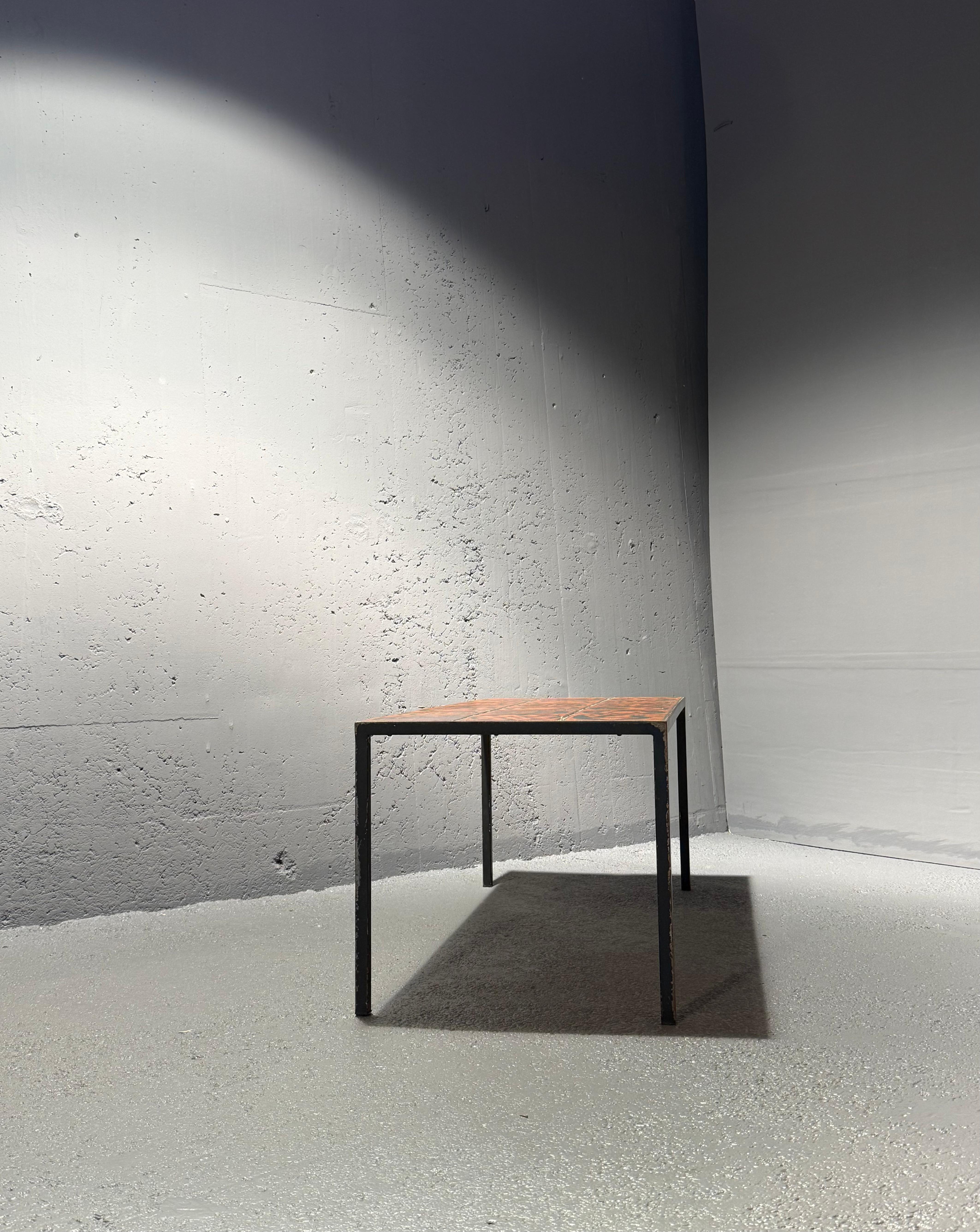 European Cermaic orange coffee table For Sale