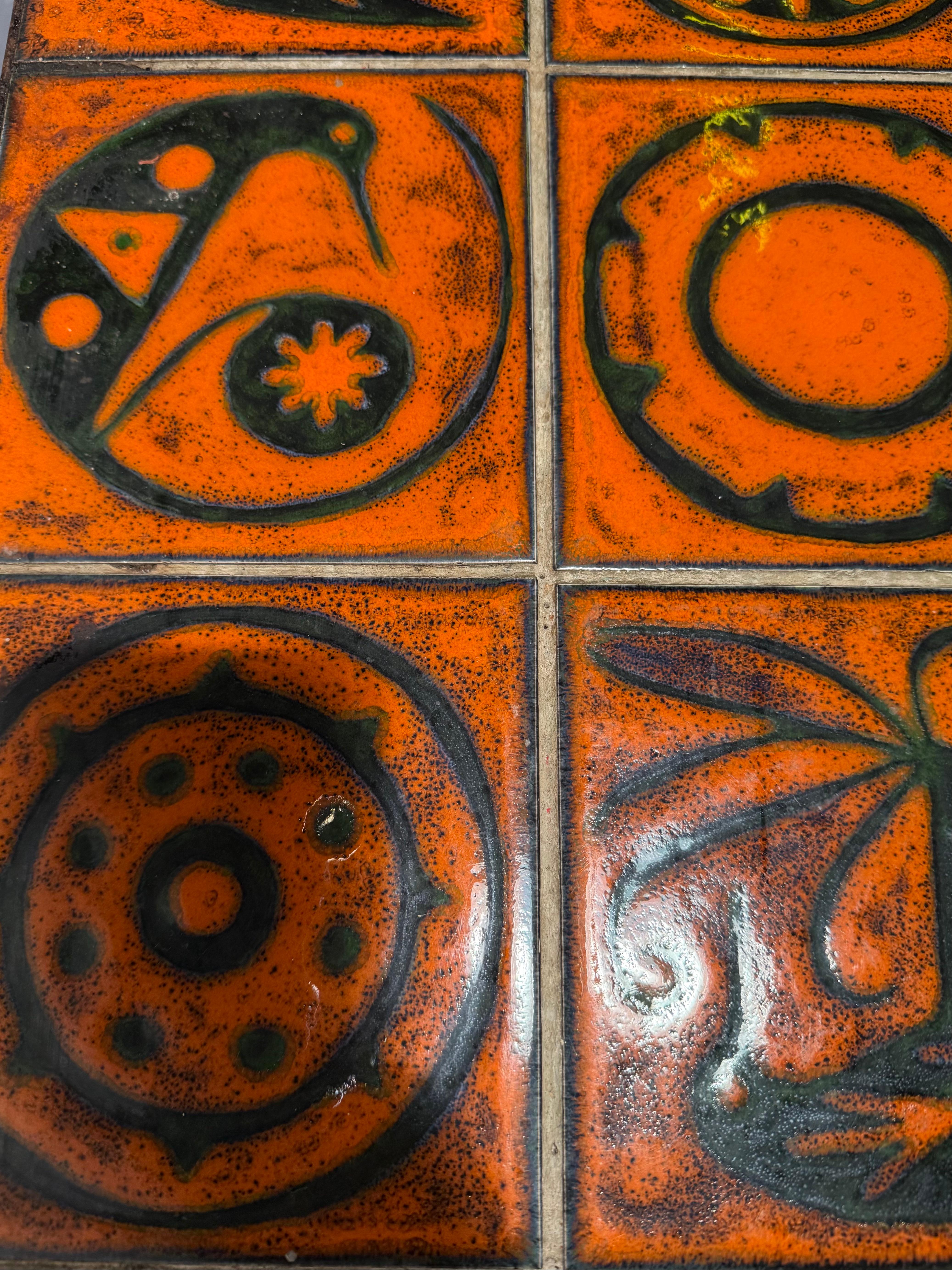 Mid-20th Century Cermaic orange coffee table For Sale