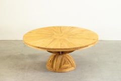 Ceroli Mario Rosa Dei Venti Round Large Table in Pinewood by Poltronova 1970s