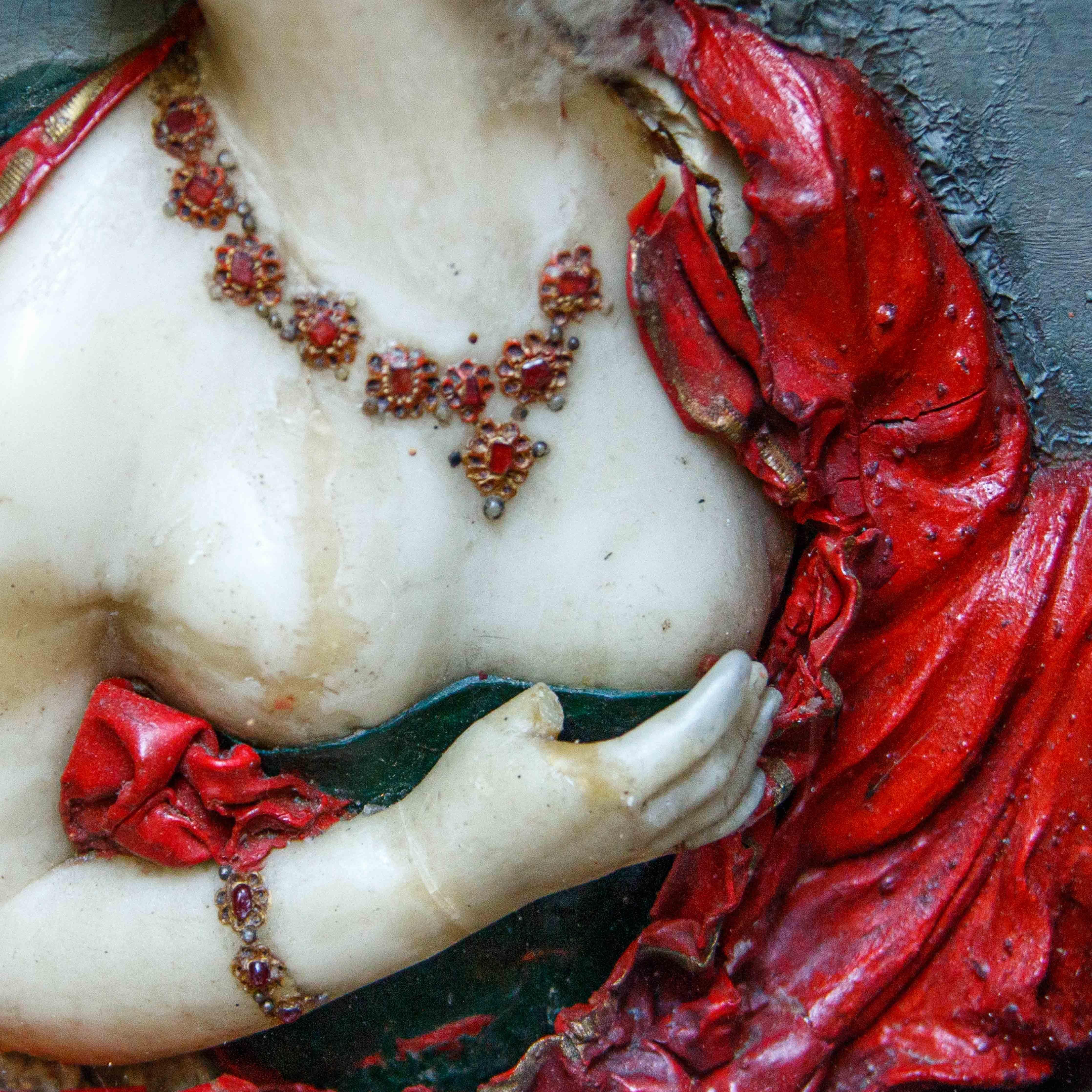 Ceroplástico alemán del siglo XVII, Busto de mujer en Bueno estado para la venta en Milan, IT