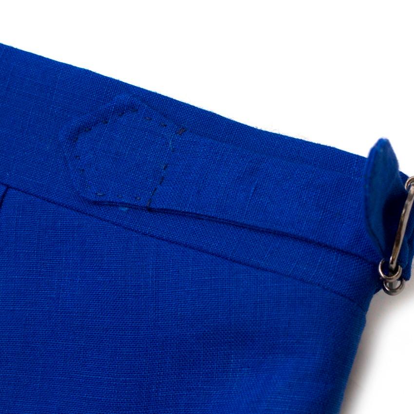 Men's Cerrato Napoli Bespoke Blue Tailored Trousers estimated size L