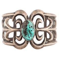 Bracciale in argento Sterling con turchese e sabbia di Cerrillos