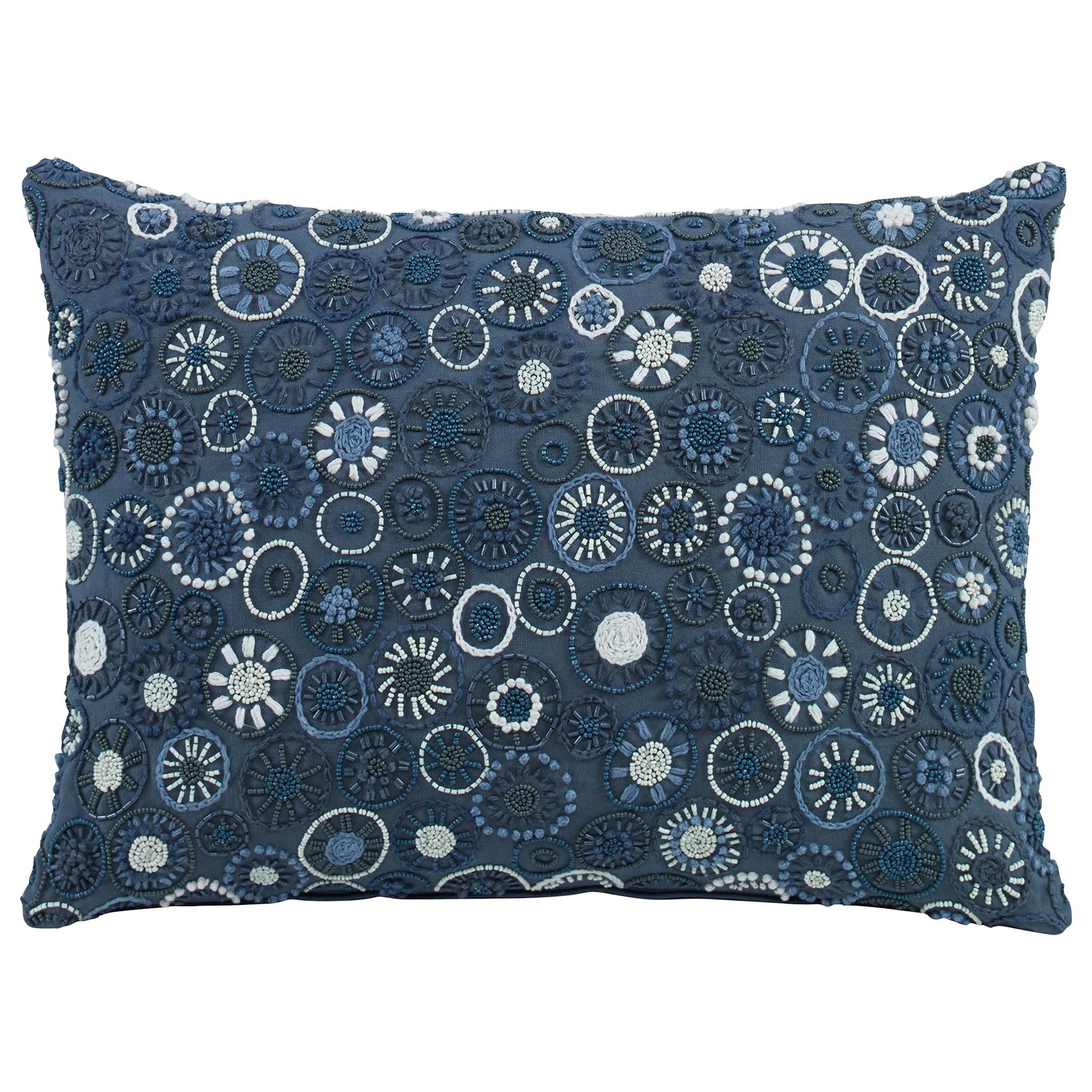 Cerritos Hand-Embroidered Accent Pillow in Dotted Pattern by CuratedKravet