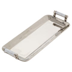 Cerro Rectangular Large Tray,  Marble & Alpaca Silver