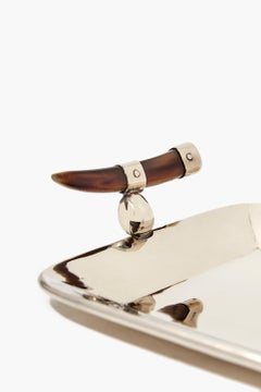 CERRO Rectangular Small Tray, Horn & Alpaca Silver