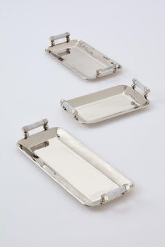 CERRO Rectangular Small Tray, Marble  & Alpaca Silver