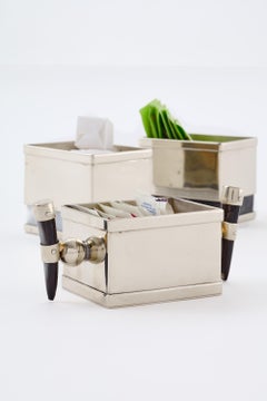 Soporte para edulcorante Cerro, Alpaca plateada y cuerno o piedra de ónice