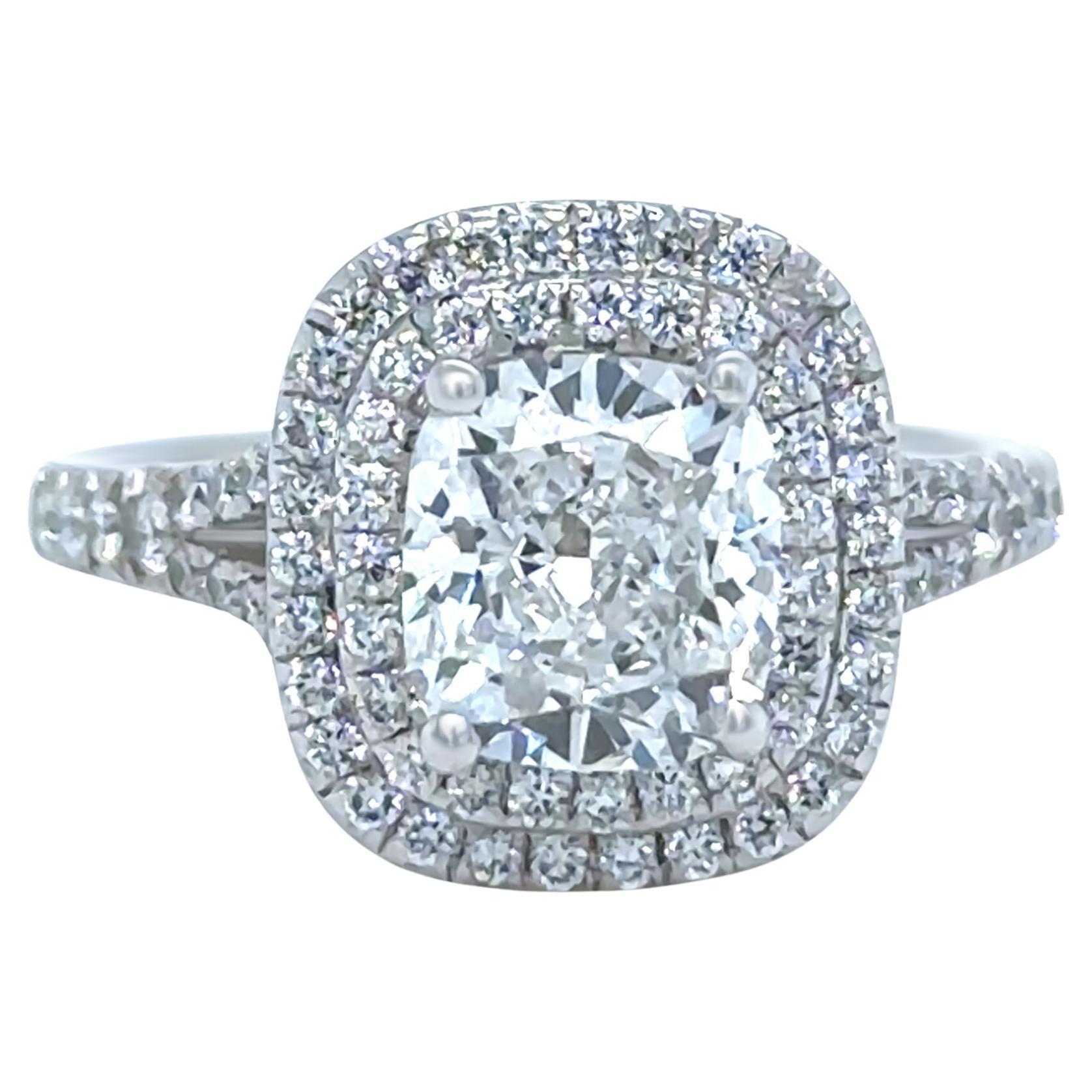 Cerrone 18ct White Gold Double Halo Cushion Cut Diamond Ring 2.27ct