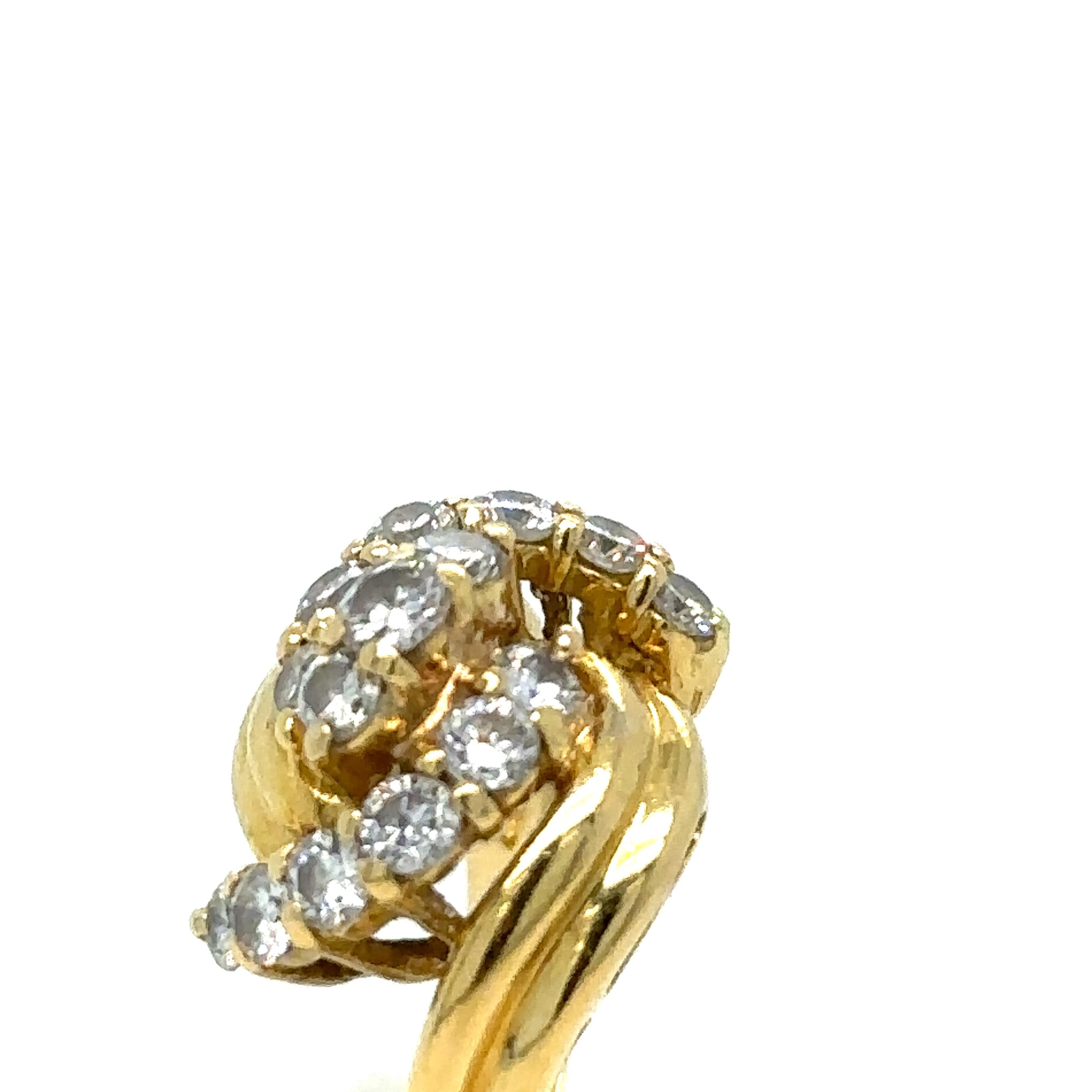 Cerrone 18ct Yellow Gold Diamond Cluster Ring 0.80ct For Sale 1