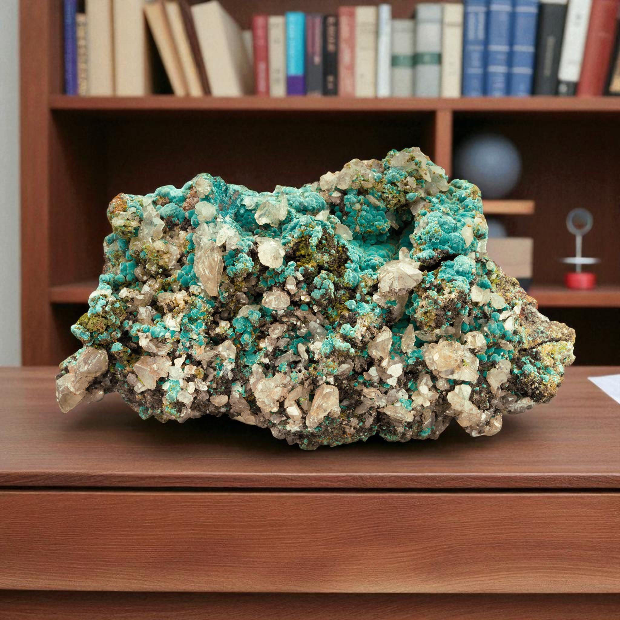 Crystal Cerussite on Rosasite From Tsumeb Mine For Sale