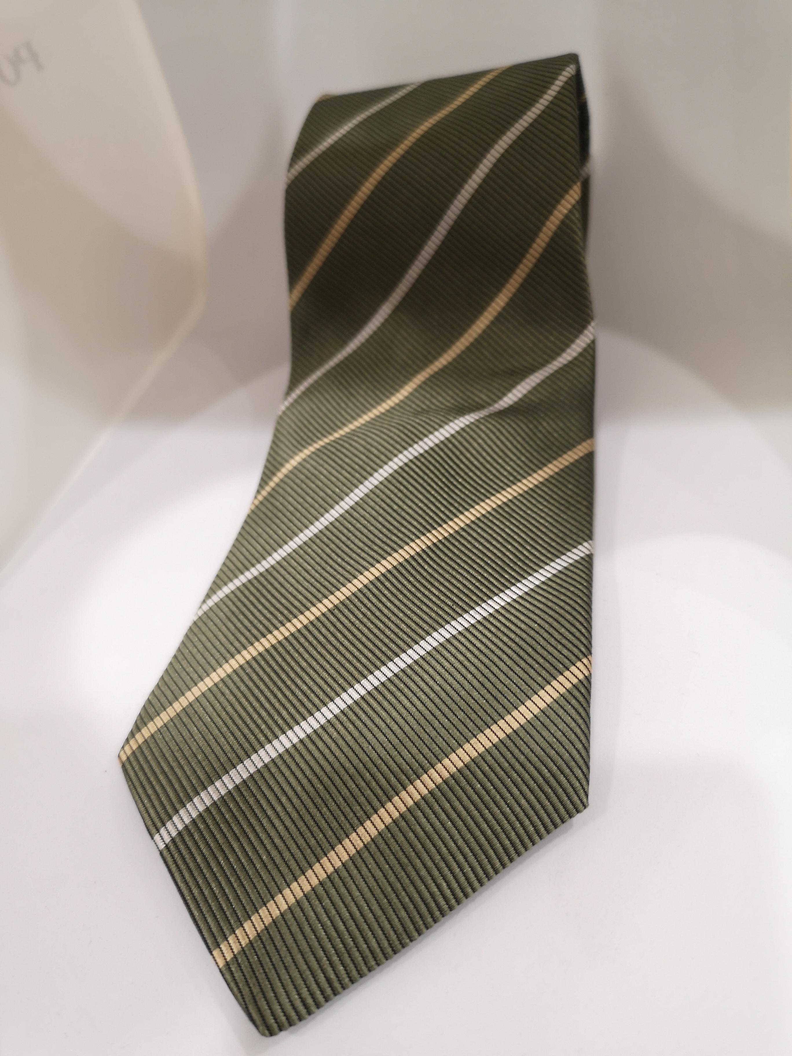 Black Cerruti 1881 green silk tie